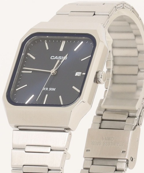 CASIO(カシオ)の「CASIO カシオ/ 腕時計 スクエア アナログ腕時計 5気圧防水 ステンレスメタルバンド 日付表示 ユニセックス //// MTPシリーズ(アナログ腕時計・メンズ・シルバー×ブルー/ネイビー/ブラック/ホワイト・FREE)」の10枚目の写真