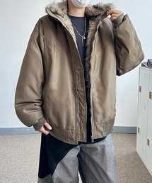 【FVLMEN】stand neck fur zip jacket/スタンドネック ファー ジップ ジャケット