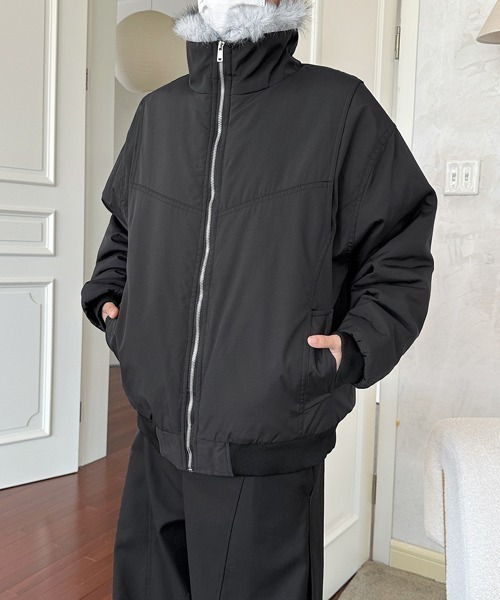 FVLMEN（フルメン）の「【FVLMEN】stand neck fur zip jacket/スタンドネック ファー ジップ ジャケット（ブルゾン・メンズ・カーキ/ブラック・X-LARGE/LARGE/MEDIUM）」の11枚目の写真
