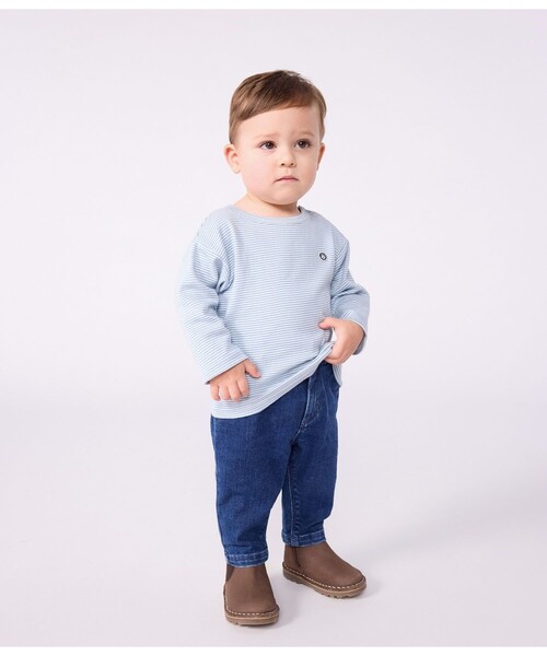 PETIT BATEAU（プチバトー）の「長袖Ｔシャツ（Tシャツ/カットソー・キッズ・パープル/ホワイト×ブルー・12MONTH/18MONTH/24MONTH/36MONTH）」の2枚目の写真