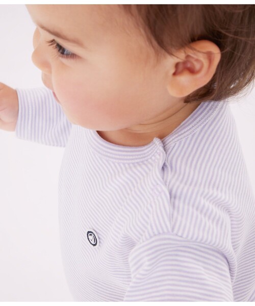 PETIT BATEAU（プチバトー）の「長袖Ｔシャツ（Tシャツ/カットソー・キッズ・パープル/ホワイト×ブルー・12MONTH/18MONTH/24MONTH/36MONTH）」の4枚目の写真