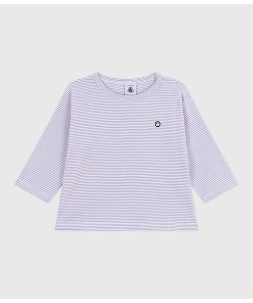 PETIT BATEAU（プチバトー）の「長袖Ｔシャツ（Tシャツ/カットソー・キッズ・パープル/ホワイト×ブルー・12MONTH/18MONTH/24MONTH/36MONTH）」の5枚目の写真