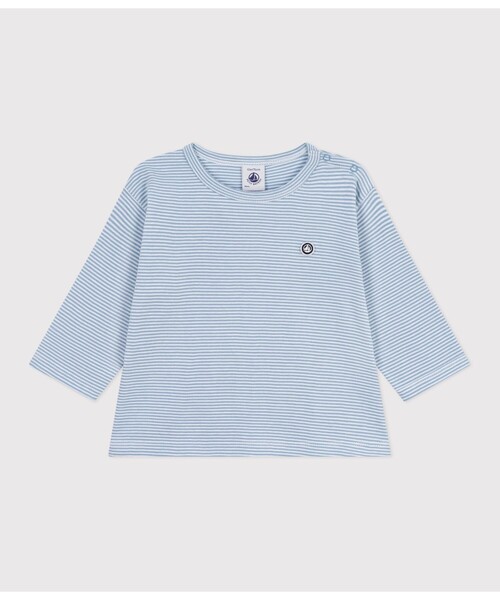 PETIT BATEAU（プチバトー）の「長袖Ｔシャツ（Tシャツ/カットソー・キッズ・パープル/ホワイト×ブルー・12MONTH/18MONTH/24MONTH/36MONTH）」の9枚目の写真