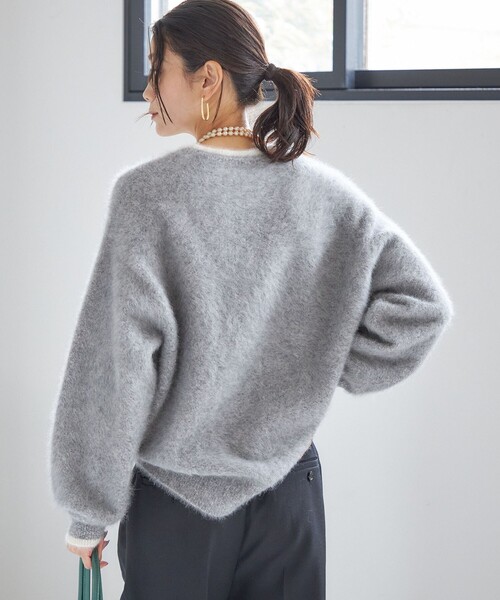 未使用　ピン　カシミヤクルーネックニットプルオーバー ブラック 未使用 ピン カシミヤクルーネックニットプルオーバー ブラック ウール