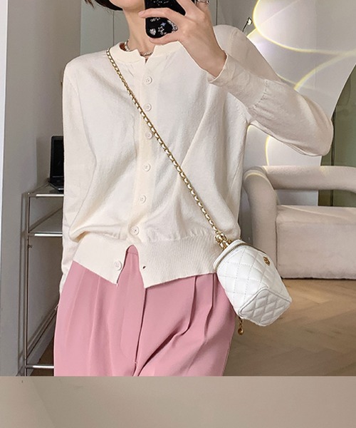 2ly2(トゥーリートゥー)の「ふんわり軽やか♪着回し自在なカーデ(カーディガン/ボレロ・レディース・ピンク/アイボリー/ブラック/ボルドー/グレー/ベージュ・FREE)」の12枚目の写真