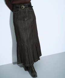 UNITED TOKYO（ユナイテッドトウキョウ）の「ウォッシャブルステッチドデニムスカート｜ウォッシャブル/細見え/春服（デニムスカート）」