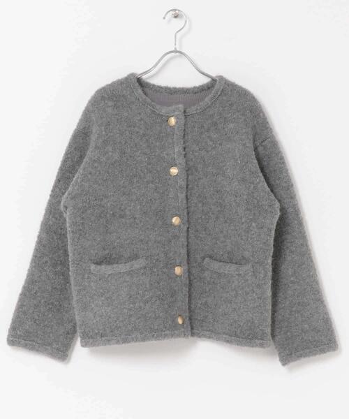 セール】『WEB/一部店舗限定』ウール混ブークレニットジャケット