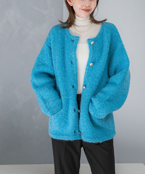 WEB/一部店舗限定』ウール混ブークレニットジャケット（その他
