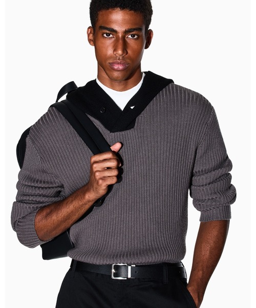 【美品！】99/00 マンチェスター・U パイル地【Lサイズ】アウェイ A|X アルマーニ エクスチェンジ】CL バイカラー フーデッドニットプル