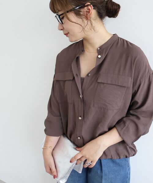 le.coeur blanc(ルクールブラン)の「ヴィンテージライクドロストブラウス(シャツ/ブラウス・レディース・ブラウン/ダークグレー/オフホワイト/ピンク・38)」の8枚目の写真
