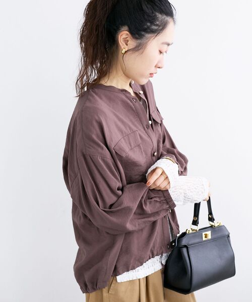 le.coeur blanc(ルクールブラン)の「ヴィンテージライクドロストブラウス(シャツ/ブラウス・レディース・ブラウン/ダークグレー/オフホワイト/ピンク・38)」の17枚目の写真