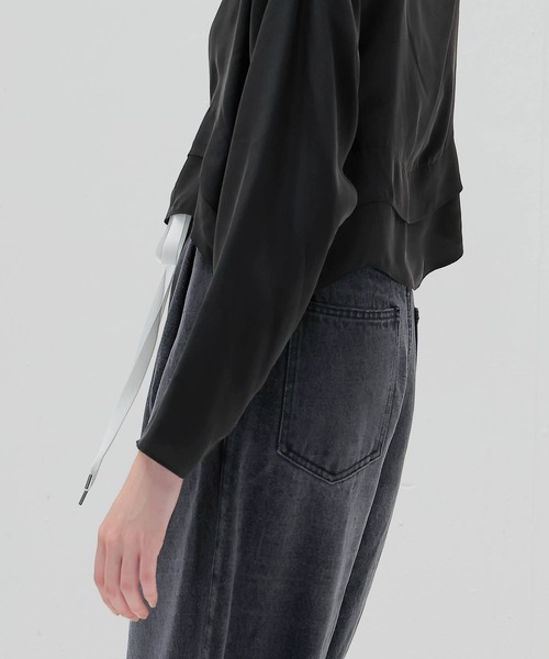 DRESSLAVE(ドレスレイブ)の「silk sand wash wave top(シルクサンドウォッシュウェーブトップ)(シャツ/ブラウス・レディース・ブラック/ベージュ・38)」の6枚目の写真
