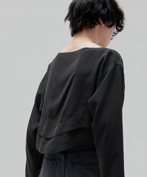 DRESSLAVE(ドレスレイブ)の「silk sand wash wave top(シルクサンドウォッシュウェーブトップ)(シャツ/ブラウス・レディース・ブラック/ベージュ・38)」の7枚目の写真