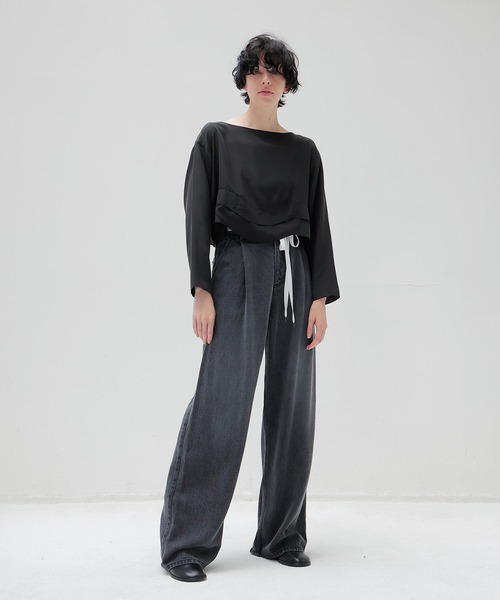 DRESSLAVE(ドレスレイブ)の「silk sand wash wave top(シルクサンドウォッシュウェーブトップ)(シャツ/ブラウス・レディース・ブラック/ベージュ・38)」の8枚目の写真