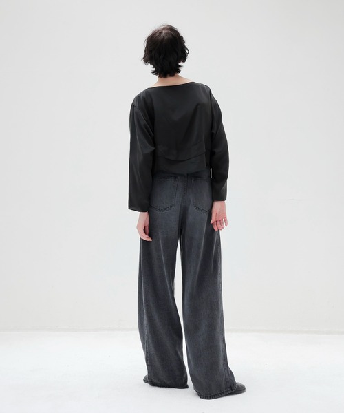 DRESSLAVE(ドレスレイブ)の「silk sand wash wave top(シルクサンドウォッシュウェーブトップ)(シャツ/ブラウス・レディース・ブラック/ベージュ・38)」の10枚目の写真