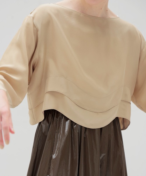 DRESSLAVE(ドレスレイブ)の「silk sand wash wave top(シルクサンドウォッシュウェーブトップ)(シャツ/ブラウス・レディース・ブラック/ベージュ・38)」の13枚目の写真