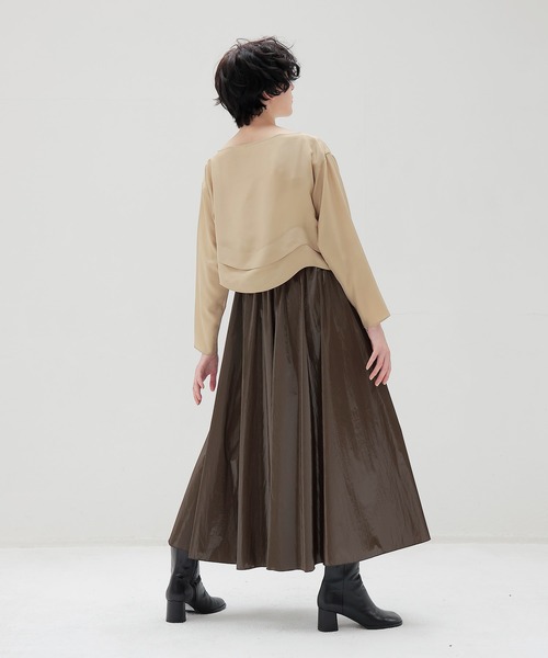 DRESSLAVE(ドレスレイブ)の「silk sand wash wave top(シルクサンドウォッシュウェーブトップ)(シャツ/ブラウス・レディース・ブラック/ベージュ・38)」の16枚目の写真