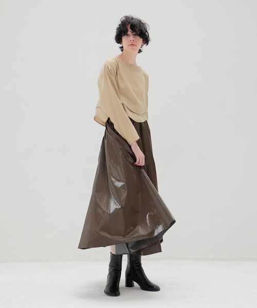 DRESSLAVE(ドレスレイブ)の「silk sand wash wave top(シルクサンドウォッシュウェーブトップ)(シャツ/ブラウス・レディース・ブラック/ベージュ・38)」の17枚目の写真