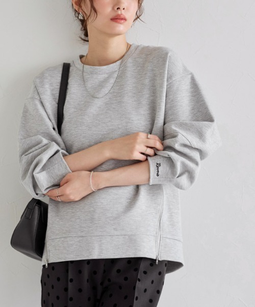 Pierrot（ピエロ）の「【刺繍入り】サイドジップダンボールスウェット（スウェット・レディース・ネイビー/杢グレー/オフホワイト・L/M）」の15枚目の写真
