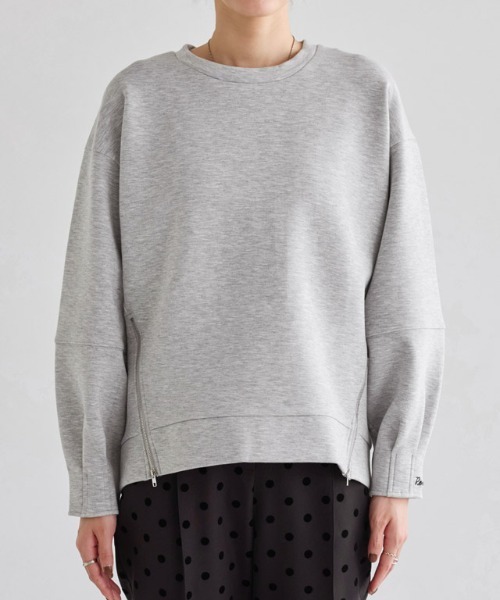 Pierrot（ピエロ）の「【刺繍入り】サイドジップダンボールスウェット（スウェット・レディース・ネイビー/杢グレー/オフホワイト・L/M）」の10枚目の写真