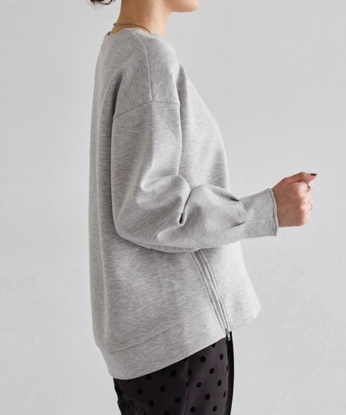 Pierrot（ピエロ）の「【刺繍入り】サイドジップダンボールスウェット（スウェット・レディース・ネイビー/杢グレー/オフホワイト・L/M）」の11枚目の写真