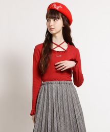 MILK（ミルク）の「Cross トップス（Tシャツ/カットソー）」