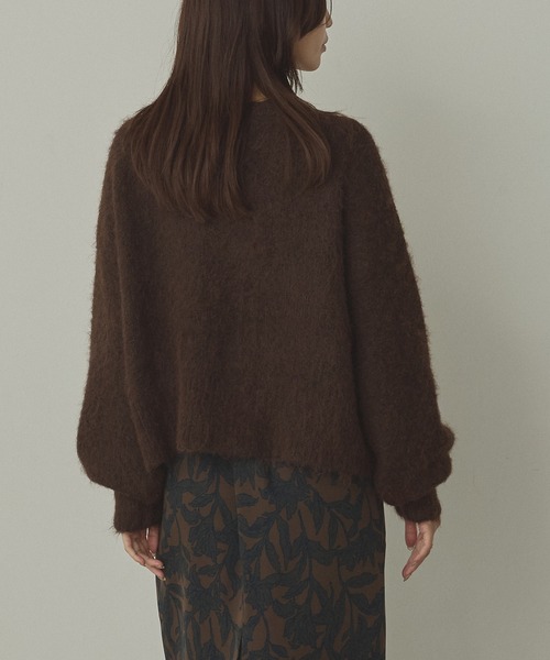 hunch(ハンチ)の「シャギー ミックスカラー起毛 ノーカラー 2WAYカーディガン(カーディガン/ボレロ・レディース・ダークブラウン/オフホワイト/ブルーパープル/ピンク/グレー/ライトグリーン/ライトピンク/ライトブラウン・FREE)」の17枚目の写真