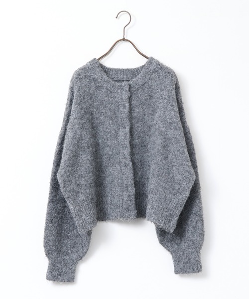 hunch(ハンチ)の「シャギー ミックスカラー起毛 ノーカラー 2WAYカーディガン(カーディガン/ボレロ・レディース・ダークブラウン/オフホワイト/ブルーパープル/ピンク/グレー/ライトグリーン/ライトピンク/ライトブラウン・FREE)」の22枚目の写真