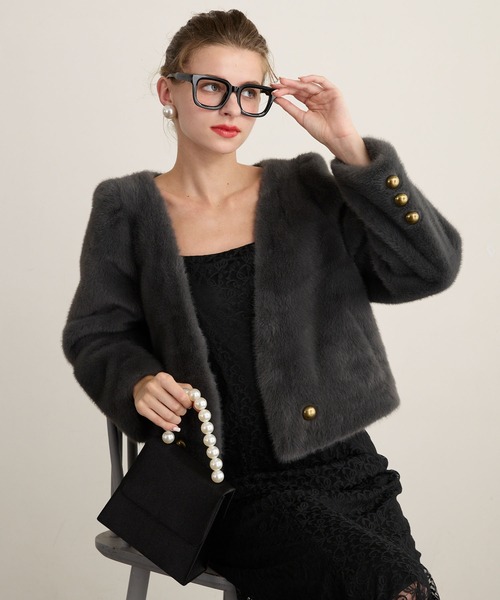 Rom Hermam別注　Pillings 縮毛ニットジャケット　ブラック 新品Ron Herman別注 pillings フィリング ニットジャケット - メルカリ