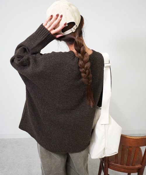 gossara（ゴサラ）の「アニマルジャガードPO（ニット/セーター・レディース・杢グレー/アイボリー/ブラウン・FREE）」の13枚目の写真