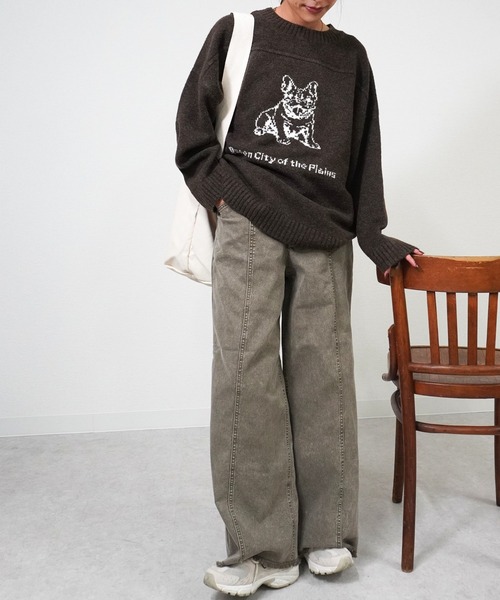 gossara（ゴサラ）の「アニマルジャガードPO（ニット/セーター・レディース・杢グレー/アイボリー/ブラウン・FREE）」の14枚目の写真