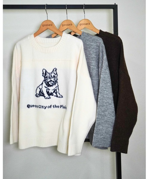 gossara（ゴサラ）の「アニマルジャガードPO（ニット/セーター・レディース・杢グレー/アイボリー/ブラウン・FREE）」の19枚目の写真