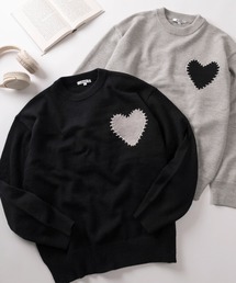 make a ray!（メイク ア レイ！）の「【82】 ハート／スター ハンドステッチ クルーニット（ニット/セーター）」