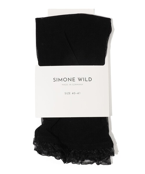 SIMONE WILD(シモーネワイルド)の「SIMONE WILD MESH FRILL SOCKS(ソックス/靴下・レディース・ライトグレー/ブラック・L)」の1枚目の写真