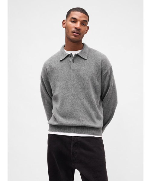 GAP（ギャップ）の「CashSoft カシミヤタッチ リラックスフィット ポロセーター（ニット/セーター・メンズ・ブラック/チャコールグレー/ブルー・XS/S/M/L/XL）」の3枚目の写真