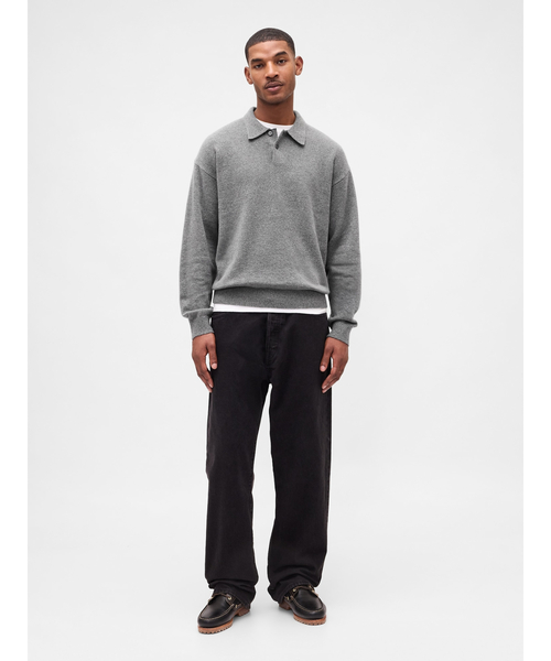GAP（ギャップ）の「CashSoft カシミヤタッチ リラックスフィット ポロセーター（ニット/セーター・メンズ・ブラック/チャコールグレー/ブルー・XS/S/M/L/XL）」の4枚目の写真