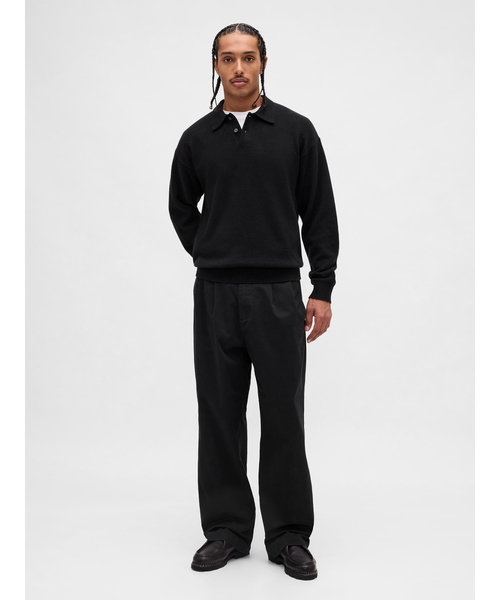 GAP（ギャップ）の「CashSoft カシミヤタッチ リラックスフィット ポロセーター（ニット/セーター・メンズ・ブラック/チャコールグレー/ブルー・XS/S/M/L/XL）」の5枚目の写真