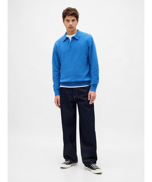 GAP（ギャップ）の「CashSoft カシミヤタッチ リラックスフィット ポロセーター（ニット/セーター・メンズ・ブラック/チャコールグレー/ブルー・XS/S/M/L/XL）」の6枚目の写真