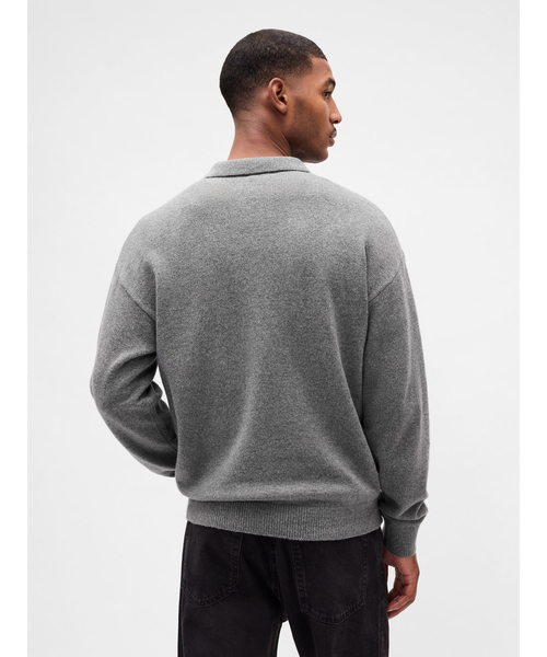 GAP（ギャップ）の「CashSoft カシミヤタッチ リラックスフィット ポロセーター（ニット/セーター・メンズ・ブラック/チャコールグレー/ブルー・XS/S/M/L/XL）」の7枚目の写真