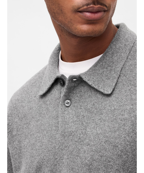 GAP（ギャップ）の「CashSoft カシミヤタッチ リラックスフィット ポロセーター（ニット/セーター・メンズ・ブラック/チャコールグレー/ブルー・XS/S/M/L/XL）」の10枚目の写真