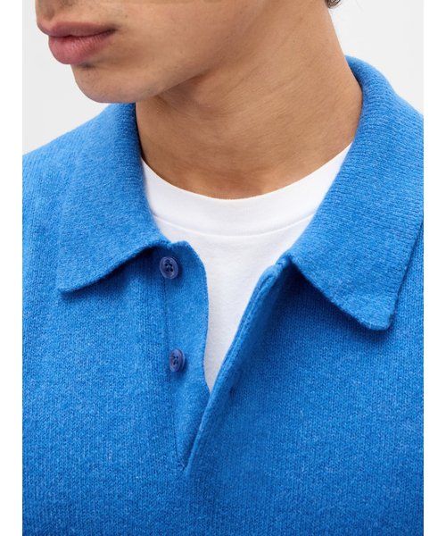 GAP（ギャップ）の「CashSoft カシミヤタッチ リラックスフィット ポロセーター（ニット/セーター・メンズ・ブラック/チャコールグレー/ブルー・XS/S/M/L/XL）」の12枚目の写真