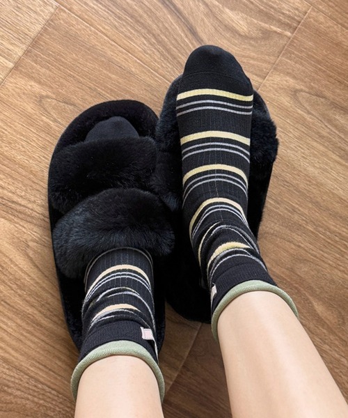 HALEY PESCA（ヘーリーペスカ）の「HALEY PESCA/ミックスカラー　ボーダーソックス（ソックス/靴下・レディース・ダークグレー/ブラウン/ホワイト/ライトグレー/ブラック・FREE）」の14枚目の写真