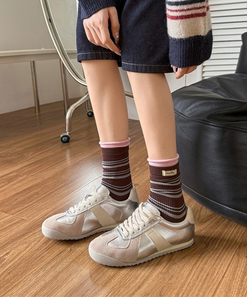 HALEY PESCA（ヘーリーペスカ）の「HALEY PESCA/ミックスカラー　ボーダーソックス（ソックス/靴下・レディース・ダークグレー/ブラウン/ホワイト/ライトグレー/ブラック・FREE）」の22枚目の写真