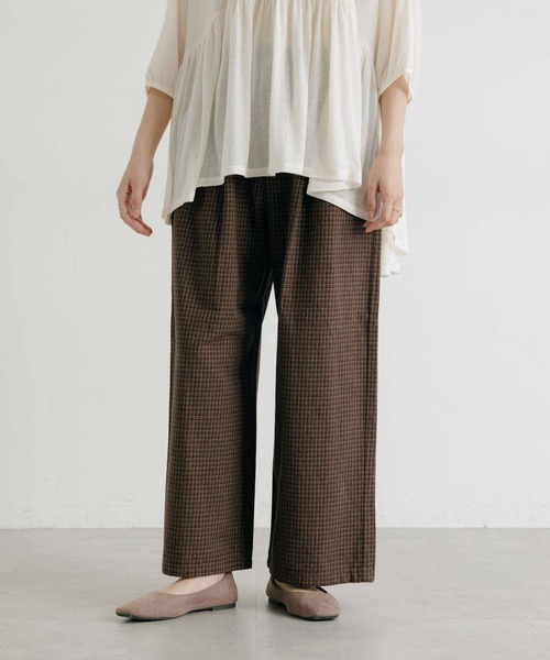 セール】クラシックチェックイージーパンツ[プチ・プラスサイズあり