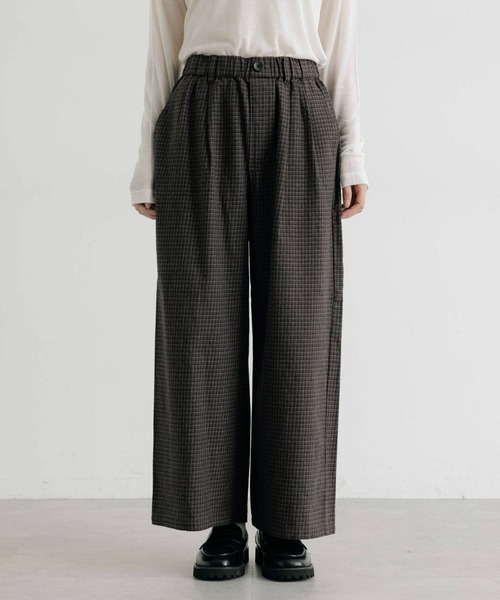 セール】クラシックチェックイージーパンツ[プチ・プラスサイズあり