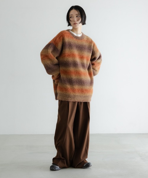 LOWRYS FARM(ローリーズファーム)の「【LFM(U)】シャギーグラデニットプルオーバー 606229(ニット/セーター・メンズ・ネイビー/ブラウン・FREE)」の11枚目の写真