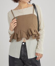 mystic | 【レイヤードスタイル/3色展開】ウェーブフリルビスチェ(シャツ/ブラウス)