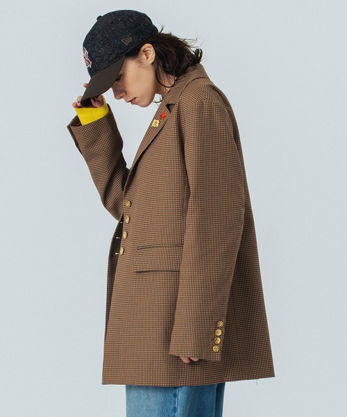 ROSE BUD(ローズバッド)の「(CREOLME)CHECK TAILORED JACKET(テーラードジャケット・レディース・イエロー/ブラウン・S/M)」の3枚目の写真