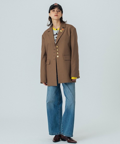 ROSE BUD(ローズバッド)の「(CREOLME)CHECK TAILORED JACKET(テーラードジャケット・レディース・イエロー/ブラウン・S/M)」の10枚目の写真
