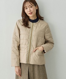 Petit Honfleur | ノーカラーダウンジャケット【ダウン80%・フェザー20%使用】(ダウンジャケット/コート)